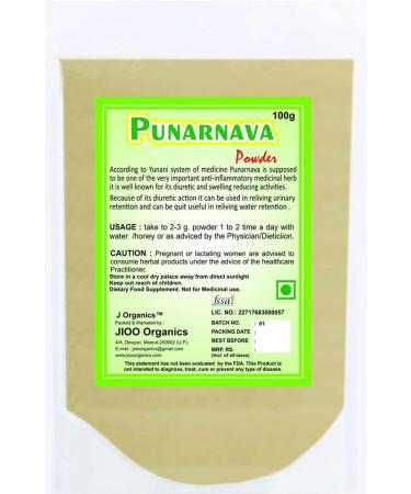 J Organics Punarnava Powder 100 Gm | Punarnava Powder for Kidney Rejuvenation | Boerhavia Diffusa Root Powder for Liver Urinary Wellness - Buy Online on GoSupps.com