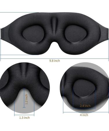 Smart A1 Sleep Mask for Men & Women - 3D Contoured Black Eye Mask for Full Light Blocking Comfortable Night Blindfold - Buy Online on GoSupps.com