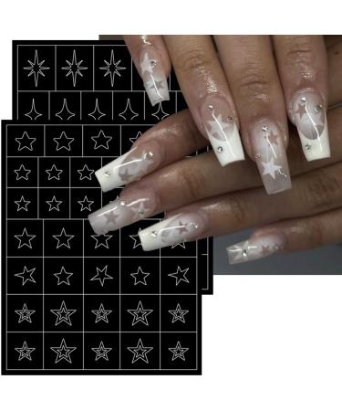 6 Sheets Airbrush Stencils Nail Stickers - Heart Butterfly Flowers & Flame Designs for DIY Manicure - Nail Art Decals & French Tip Guides - Buy Online on GoSupps.com