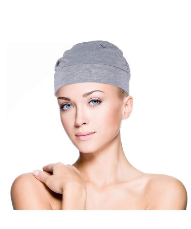 Lurrose 2Pcs Soft Beanie Chemo Cap for Women - White Gray | Cancer Headwear & Hair Loss Turban Hat - Buy Online on GoSupps.com