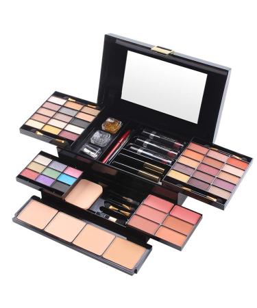 Jascherry 49 Colors eyeshadow Palette makeup kit makeup cosmetics etui box with blush rouge face powder bronzer and lip gloss for professional and daily use #1 49 colors cosmetics etui box - Buy Online on GoSupps.com