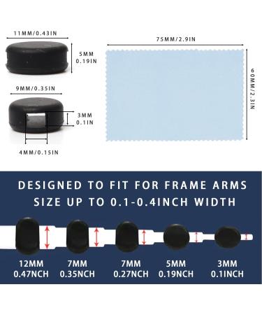 YSIUENG Silicone Eyeglass Holder - 15 Pairs Anti-Slip Round Comfort Grips for Optimal Eyewear Support - Black - Buy Online on GoSupps.com