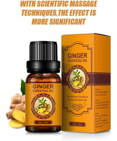 Belly Drainage Ginger Oil - Lymphatic Drainage & Fat-Burning Massage Oil | Herbal Aroma Oil (3 Pieces) - Buy Online on GoSupps.com