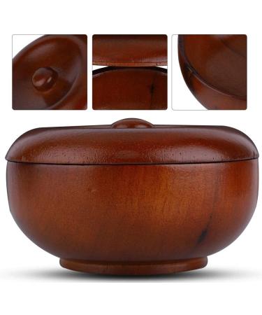 TMISHION Wooden Shaving Bowl with Lid - Men's Shaving Soap Cream Brush Container | Face Cleaning Tools | Foaming Cup with Cover - Buy Online on GoSupps.com