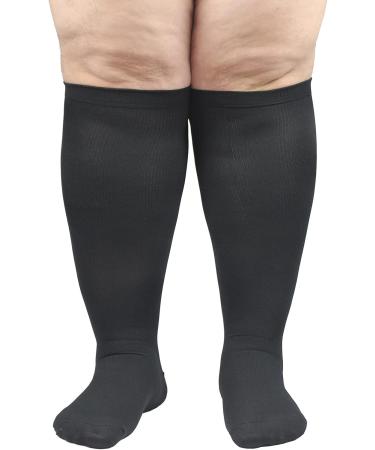 1/3 Pair Compression Socks for Wide Calf - Flight Socks for Men & Women | Extra Large Circulatory Support - Ideal for Nurses Running Pregnancy - Black 4XL - Buy Online on GoSupps.com