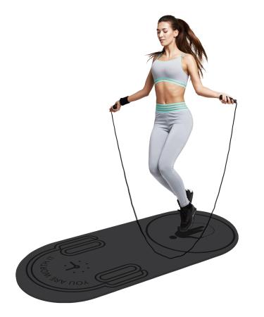 LERYG 8mm Jump Rope Mat Fitness Exercise Mat Durable, Non-Slip, Workout Mats with Carrying Bag for Home Gym Flooring(55"x 24") Gray - Buy Online on GoSupps.com