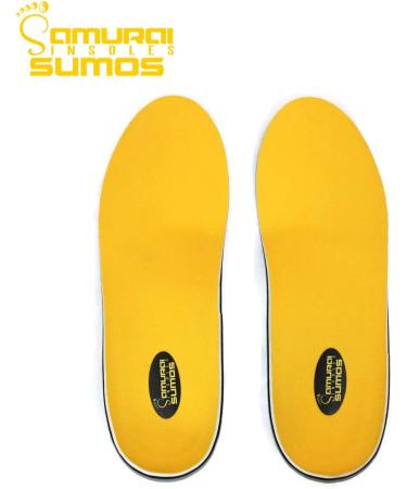 Samurai Insoles Sumos | Super-Padded Orthotics for Flat Feet | Ideal for Work Boots & Roomy Shoes | Men's 11-11 1/2, Women's 13-13 1/2 | Yellow - Buy Online on GoSupps.com