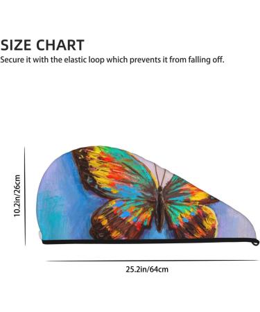 Oil Painting Butterfly Microfiber Hair Towel | Soft Absorbent Wrap for Women Quick Dry Coral Velvet for Long Curly & Thick Hair - Buy Online on GoSupps.com
