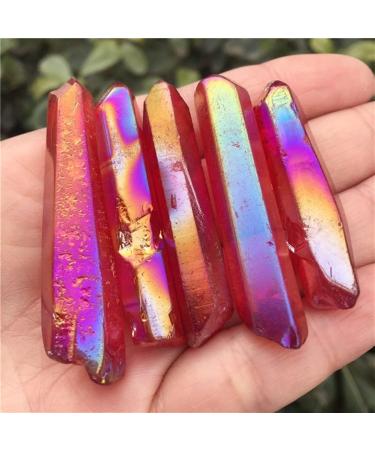 5 Pack Natural Crystal Points Rainbow Titanium Treated Quartz Rods Natural Quartz Crystal Minerals s - Buy Online on GoSupps.com