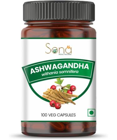 SONA Ashwagandha Capsule - 1000mg Veg Capsules 100 Count (Pack of 1)