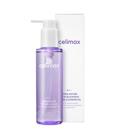 celimax Derma Nature Fresh Blackhead Jojoba Cleansing Oil - Light  Non-Greasy Makeup  Clogged Pores  Blackheads Dissolving Formula  150 milliliter