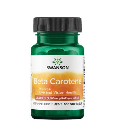 Swanson Beta-Carotene (Vitamin A) 25000 Iu (7500 mcg) 100 Sgels 100 Count (Pack of 1) - Buy Online on GoSupps.com