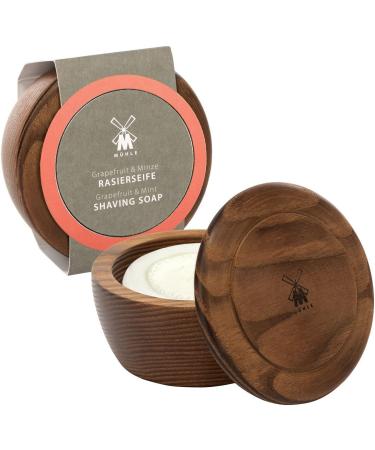 M HLE Wooden Bowl Shaving Soap 65g (Grapefruit & Mint) - Premium Scented Soap for Smooth Shave - Buy Online on GoSupps.com