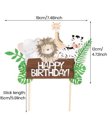 Animal Cake Toppers Cake Toppers Jungle Animals Odorless Touch Food for Children'S Birthday Party Baby Shower - Buy Online on GoSupps.com