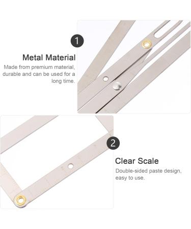 Angoily Eyebrow Scale Ruler Measuring Tool Eyebrow Measurement Tool Second Generation Gold Eyebrow Shape 16X4.5X0.6CM Silver - Buy Online on GoSupps.com
