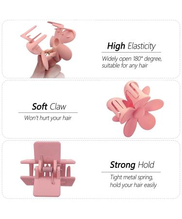 8 PCS Large Flower Hair Claw Clips for Thick + Thin Hair | Matte Square Jaw Clips for Women - Nonslip + Neutral Design - Buy Online on GoSupps.com