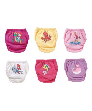Ozyol Trainer trousers for droplet training 6 Pack - reusable learning diapers baby underwear to get clean toilet training 100 sea girls