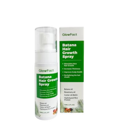 Batana Oil Hair Growth Spray - Natural Hair Growth Serum with Batana Oil Castor Oil Rosemary Oil Rice Water Biotin - Nurturing Scalp and Effective Hair Thickening for Women and Men 2 Fl Oz