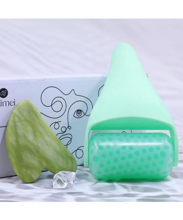 BAIMEI Ice Roller and Gua Sha Facial Tools Set - Green | Reduce Puffiness, Migraine Pain Relief - Buy Online on GoSupps.com