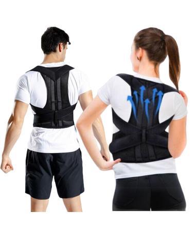 Back Posture Corrector Support Upper Back Lower Back Body Adjustable Strap Brace Lumbar Support Shoulder Belt Neoprene Unisex Men Women Pain Relief (S)