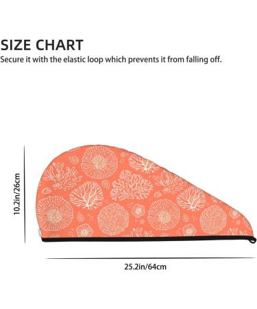 Quick-Dry Hair Towel Wrap | Turban with Button for Effortless Drying | Beautiful Corals - International Shipping - Buy Online on GoSupps.com