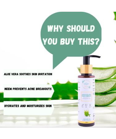 Neem and Aloe Vera Facewash for All Skin Types - 100ml | Buy Online for Men & Women - International Shipping Available - Buy Online on GoSupps.com