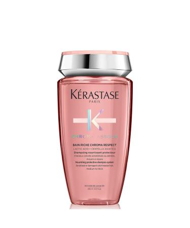 K RASTASE Chroma Absolu - Bain Riche Chroma Respect - Shampoing Hydratant Protecteur De Couleur - Acides Amin s & Centella Asiatica - Cheveux Color s Sensibilis s ou Ab m s - Sans Sulfate - 250 ml 250 ml (Lot de 1)