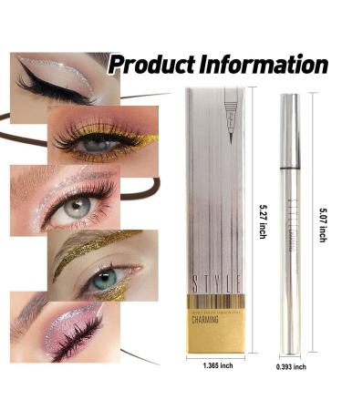 Glitter Liquid Eyeliner Pen Set - Silver & Gold Sparkle Makeup, Waterproof, Long Lasting - 2Pcs Metallic Satin Finish Eye Liner Duo - Buy Online on GoSupps.com