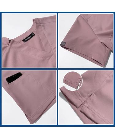 Viaoli Women's Scrubs Set - Pink  X-Small - Modern Clinical Workwear with 10 Pockets - Buy Online on GoSupps.com