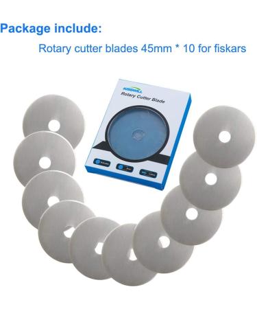 KISSWILL 45mm Rotary Cutter Blades 10 Pack - Fits Fiskars, Olfa, Martelli - Durable Blades for Quilting, Scrapbooking, Sewing, Arts & Crafts - Buy Online on GoSupps.com