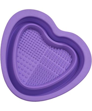 Vbnuyhim Foldable Makeup Brush Cleaning Bowl - Heart Shape Silicone Makeup Brush Cleaning Mat Bowl Portable Washing Tool for Brushes Sponges Brush Cleaning Pad Purple - Buy Online on GoSupps.com