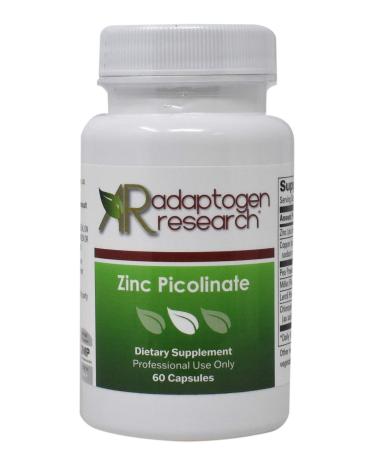 Zinc Picolinate 30 mg | Zinc Supplement for Growth and Immune Function | 60 Capsules | Adaptogen Research