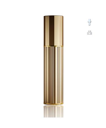 Perfume Travel Refillable Bottle Cologne Portable Atomizer Fragrance Scent Sprayer Pump Fill from Bottom Mini Pocket Size 5ml for Travel Essentials & Best Gift (Gold)