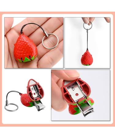 minkissy Nail Clippers Cute Strawberry Fingernail Stainless Steel Toenail Clipper Cutter with King Ring Toenail Clipper Nail Manicure Trimming Tool for Men Women Red - Buy Online on GoSupps.com