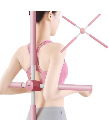 Posture Corrector Stick Yoga Sticks Shoulder Stretching Tool Retractable Back Posture Corrector Humpback Corrector Sticks for Adult Child() Pink