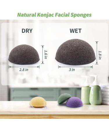 Organic Konjac Sponge Set for Deep Cleansing and Exfoliation - 6 Piece Facial Skin Care Kit - Buy Online on GoSupps.com