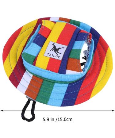 WINOMO Small Dog Mesh Sun Cap with Ear Holes, Medium Size, Stripe Design - 13.4 inch Head Circumference - Pack of 1 - Buy Online on GoSupps.com