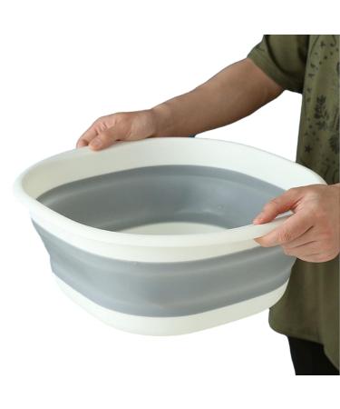 Foldable Wash Basin Wash Basin Hangable Sink Tub Dish Wash Basin Portable Dish Tub Folding Dishpan for Camping Dish Washing Tub and RV Sink Gray Medium