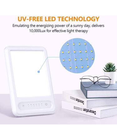 ONOTEC Light Therapy Lamp LED Bright Therapy Light - UV Free 10000 Lux Timer Function Touch Control with 3 Adjustable Brightness Levels Adjustable Bracket Memory Function for Home/Office Use - Buy Online on GoSupps.com