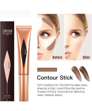 Tongyend Liquid Contour Beauty Wand Blush Stick Cream Contour Stick and Highlighter with Cushion Applicator Long Lasting Face Blush Illuminator Makeup Stick Liquid Bronzer Super Silky(Contour 05) Contour 05 10 g (Pack of 1) - Buy Online on GoSupps.com