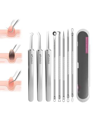 8set Usiveinborn Blackhead Remover Usiveinborn Tweezers Professional Facial Blackhead Remover Tweezers Efficient Tool for Clearing Blackheads Blackhead Extractor Black Head Remover Set for Facial Nose