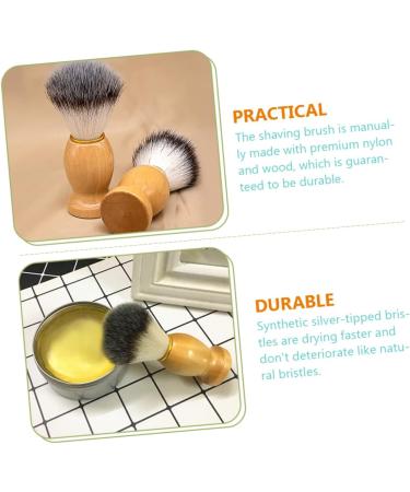 Healeeved 2-Piece Wooden Handle Shaving Brush Set for Men - Premium Beard & Hairdressing Accessories - International Shipping Available - Buy Online on GoSupps.com