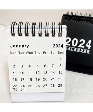 NUOBESTY Mini Desk Calendar 2024 Standing Calendar Small Desktop Calendar Twin-Wire Binding Calendar Daily Schedule Planner for Planning Organizing - Buy Online on GoSupps.com
