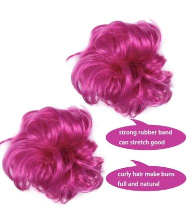 iLUU Hot Pink Messy Hair Bun Chignons Extensions for Women - 2pcs #8D - Buy Online on GoSupps.com