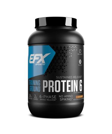 EFX Sports Training Ground Protein 6 | Whey Isolate & Concentrate Egg White & Pea Protein | 26g 6-Source Sustained Release Protein | 32 servings (Chocolate) Chocolate 38.4 Ounce