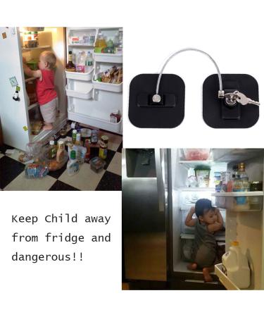 Childproof Refrigerator Lock - Fridge and Freezer Security with Keys (Black, 1 Pack) - Buy Online on GoSupps.com