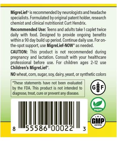 MigreLief Original Triple Therapy with Puracol - 60 Caplets, Nutritional Support for Migraine Relief - Buy Online on GoSupps.com