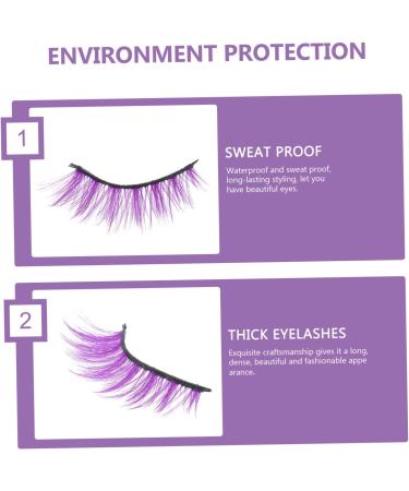 POPETPOP 3 Pairs Halloween Eyelashes for Women Adhesive False Eyelashes Cosmetic Cat Eye Lashes 3d Falses Eyelashes Extensions Lashes with Color Colored Eyelashes Makeup Tools Fluffy Miss - Buy Online on GoSupps.com