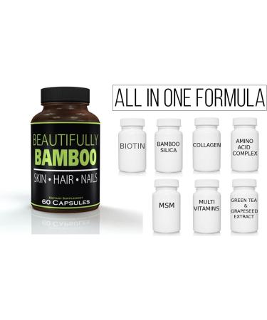 Beautifully Bamboo Ultra Vitamin for Skin, Hair, and Nail Growth - 60 Capsules with Biotin, Bamboo Silica, Amino Acids & More - Buy Online on GoSupps.com