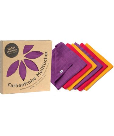 Divata Bunte Mini Mulltche 6er Set approx. 35x35 cm-small colored baby spitting towels mull washcloths oeko-tex certified (girl mini 6er)